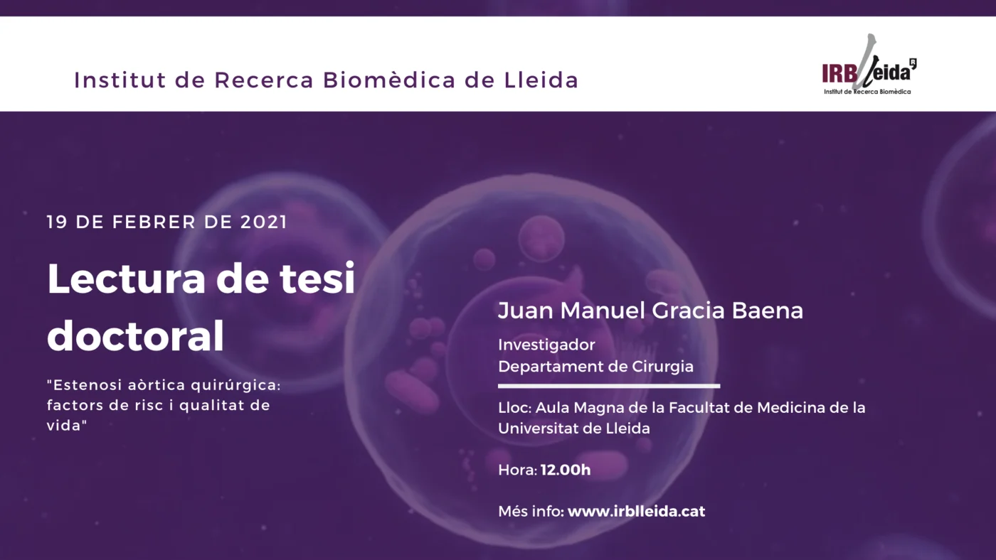 Doctoral thesis reading - Staff #IRBLleida