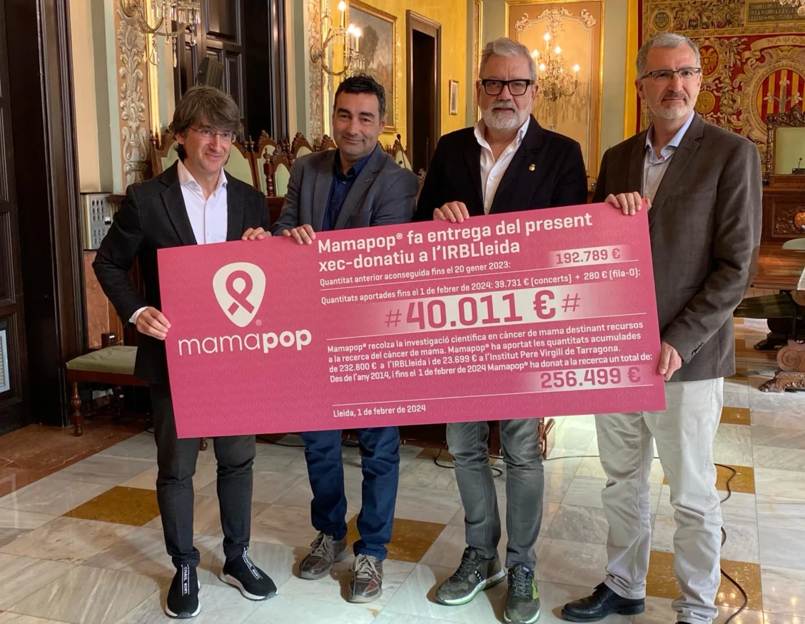Mamapop entrega más de 40.000 € al IRBLleida recaudados en la sesión de Navidad 2023