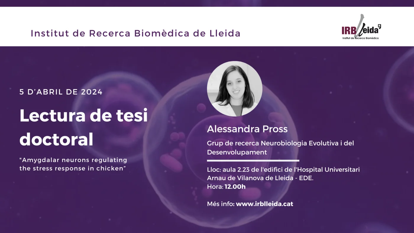 Doctoral thesis reading - Staff #IRBLleida
