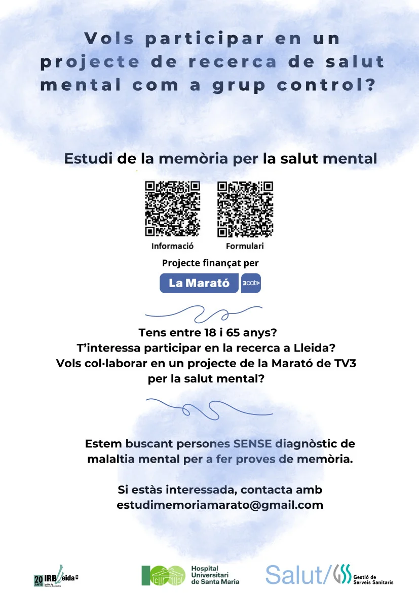 Se buscan voluntarios para una investigación de la memoria en salud mental
