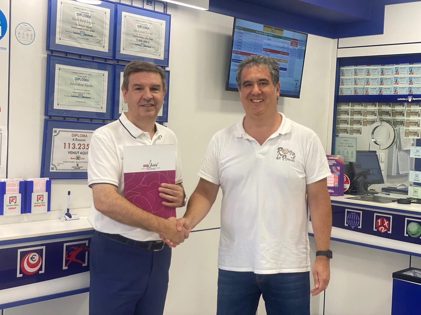 La Administración de Loterías Nº 1 de Lleida Rosa de Ponent renueva su colaboración con el IRBLleida 
