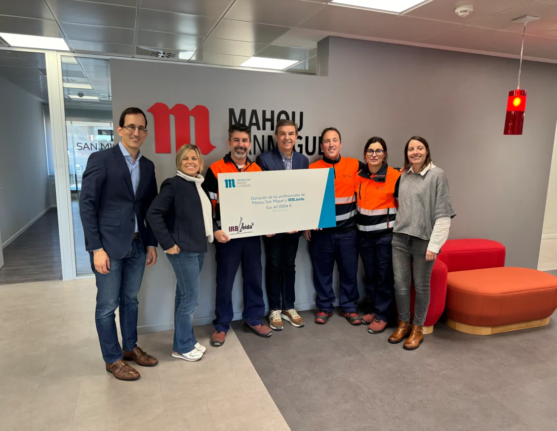 La Fundación Mahou San Miguel renueva su colaboración con IRBLleida con una aportación de 2.000 euros