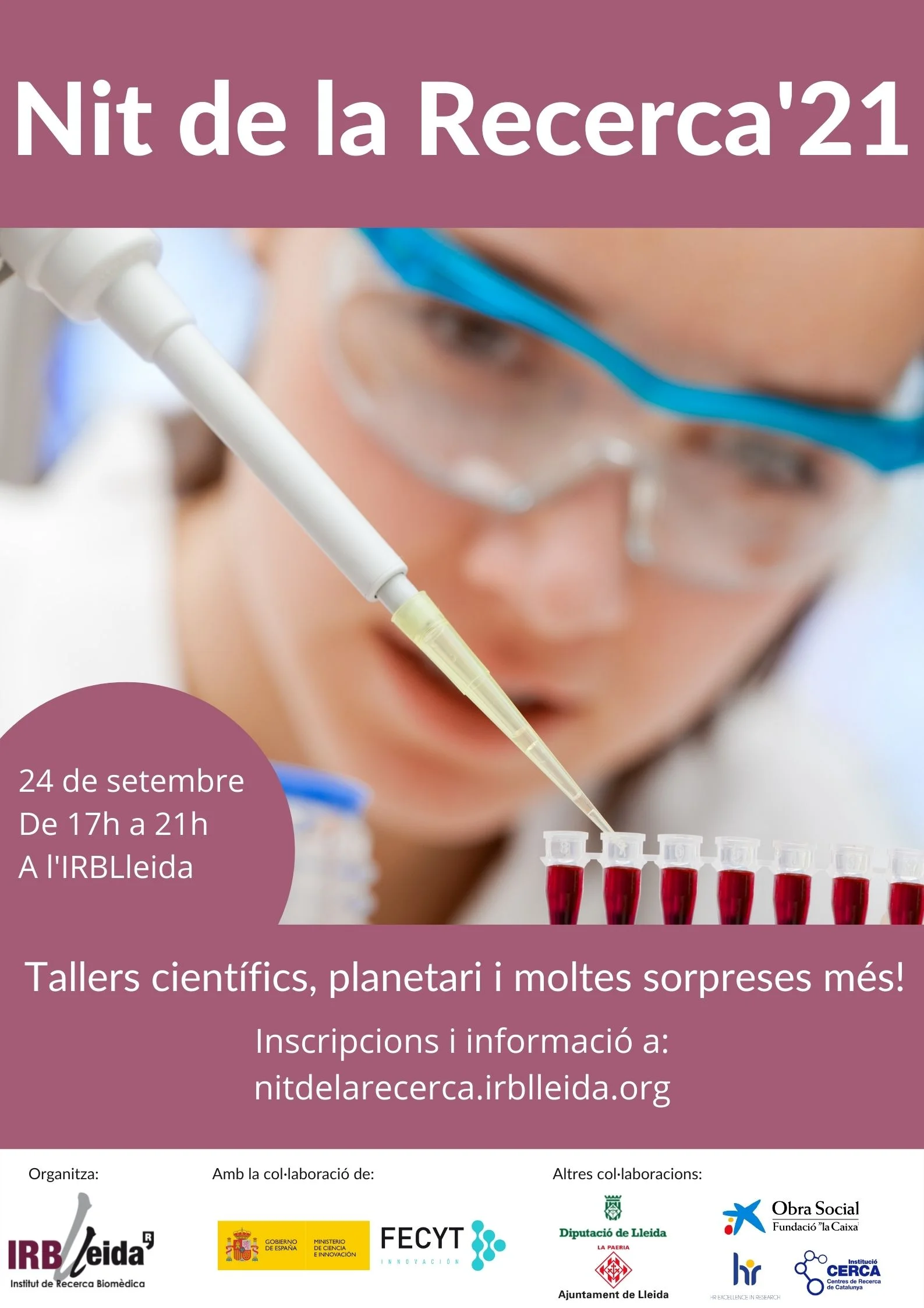 Vuelve la 'Noche de la Investigación' presencial en la IRBLleida con talleres sobre la construcción del ADN, la reanimación cardiopulmonar básica o la construcción de unos pulmones