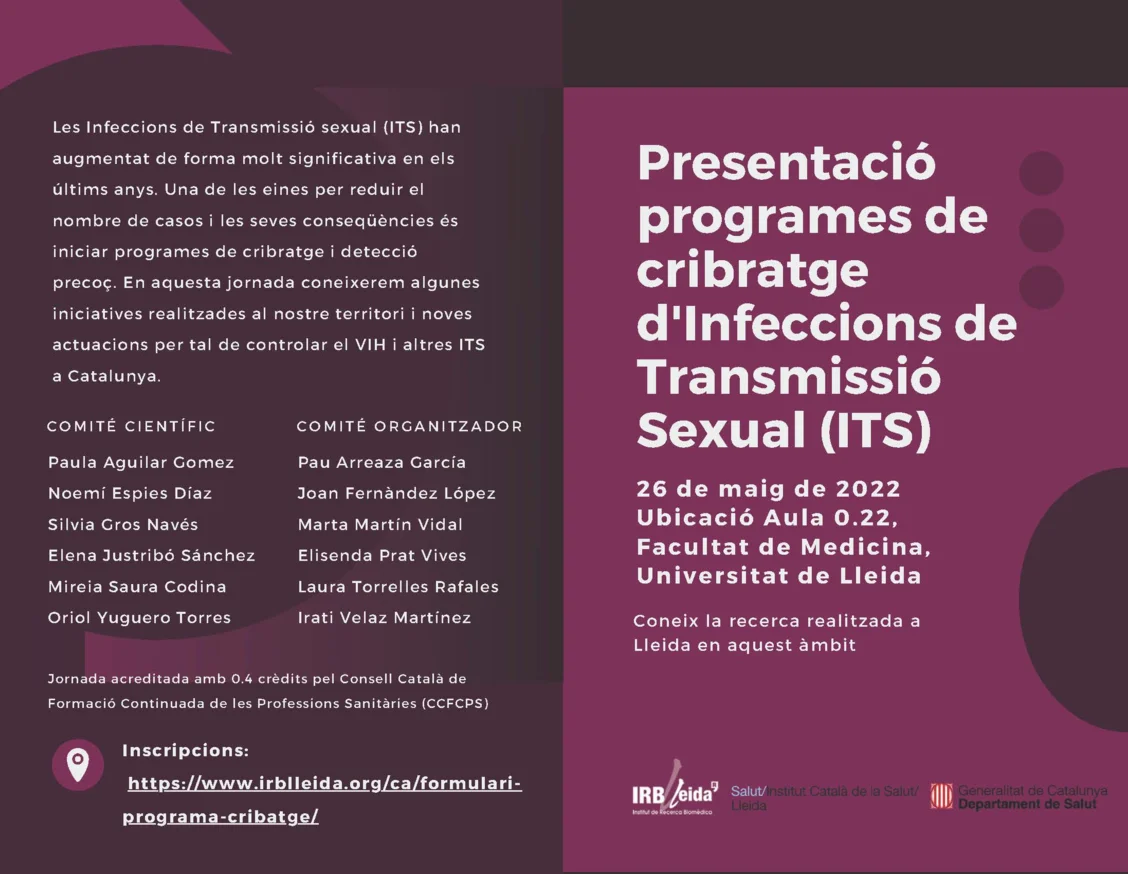 Presentación de programas de cribado de Infecciones de Transmisión Sexual en Lleida