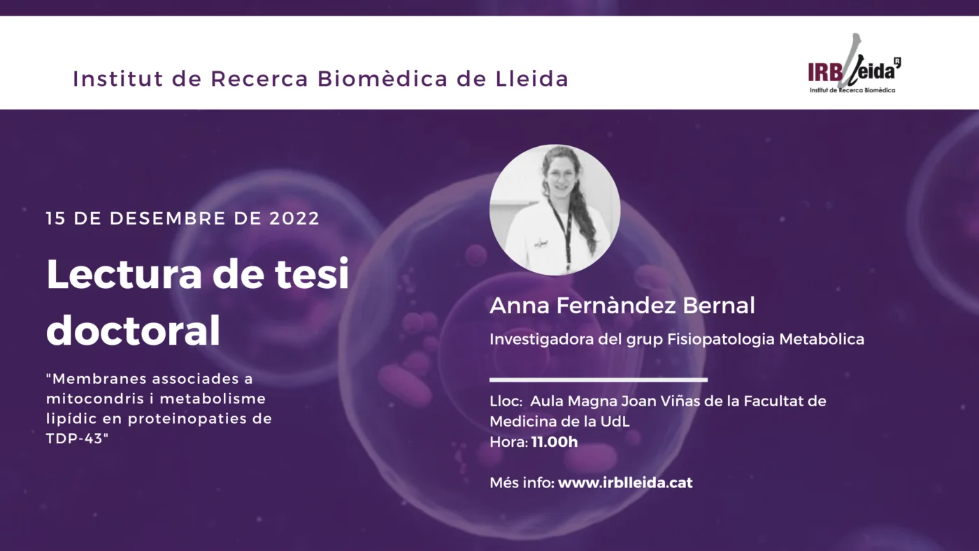 Doctoral thesis reading - Staff #IRBLleida