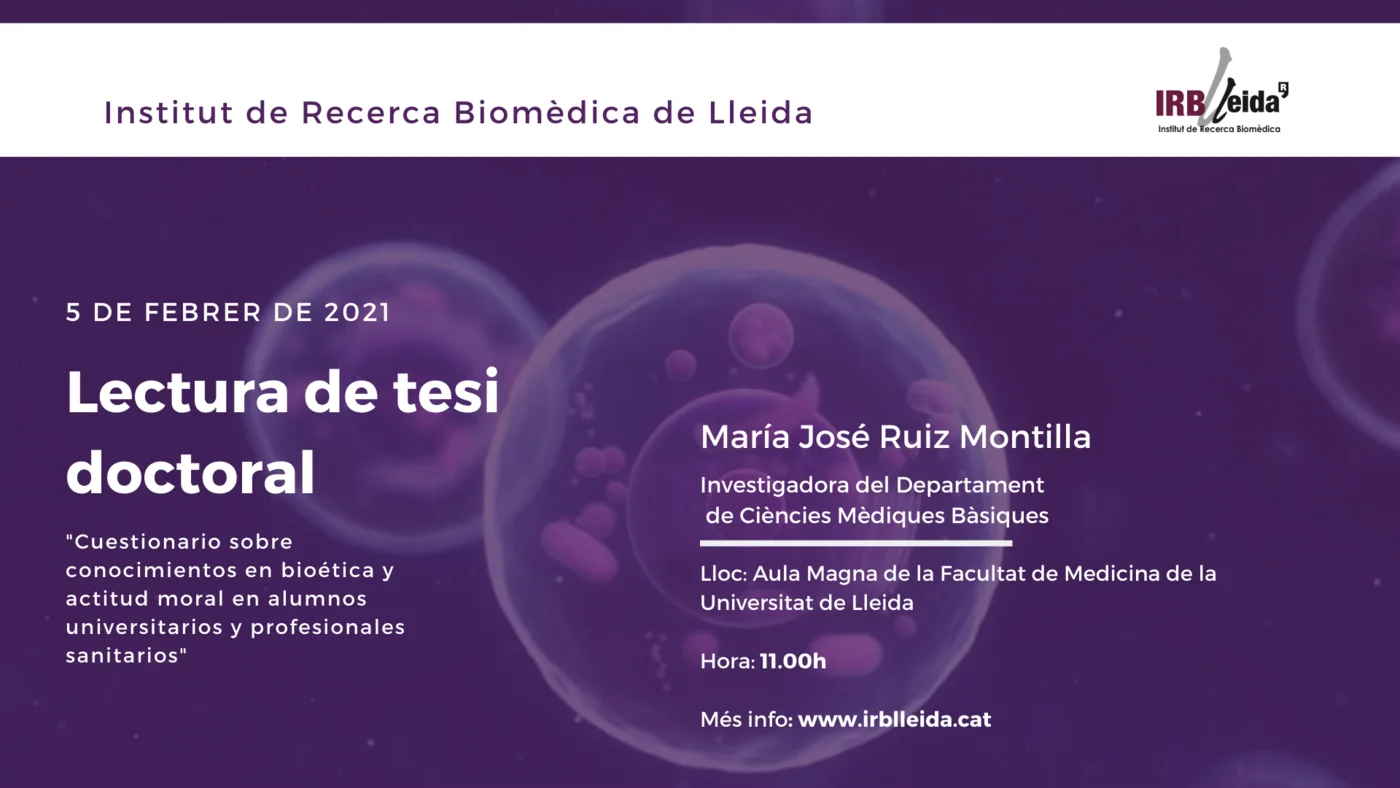 Doctoral thesis reading - Staff #IRBLleida