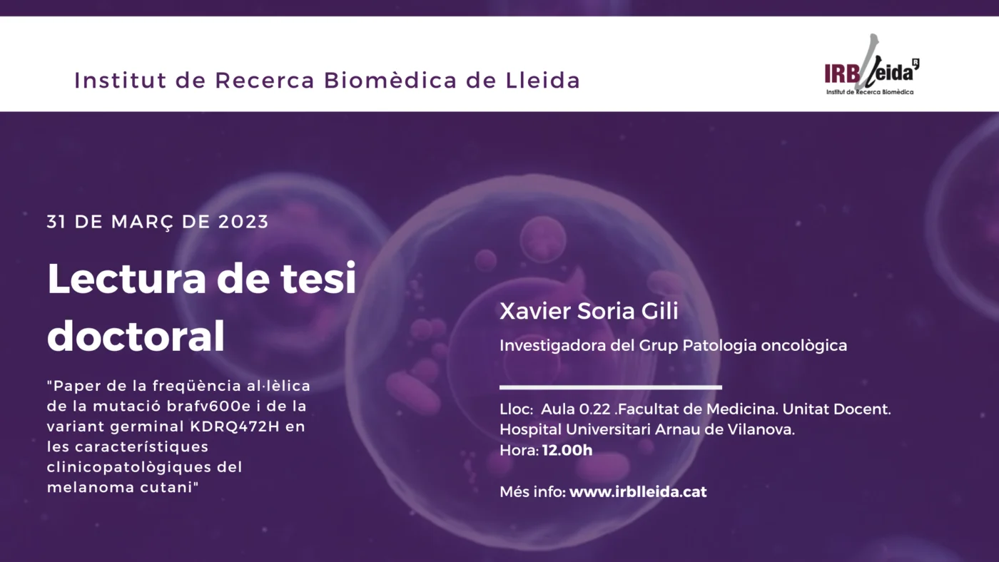 Lectura de tesi doctoral - Personal #IRBLleida